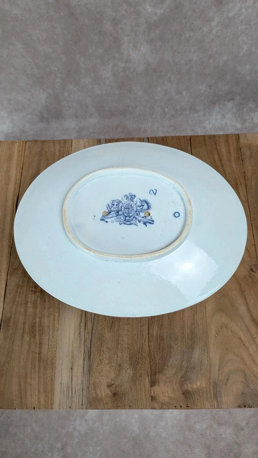 Salsera antigua inglesa de loza fina – decoración violeta – Siglo XIX – photo 6